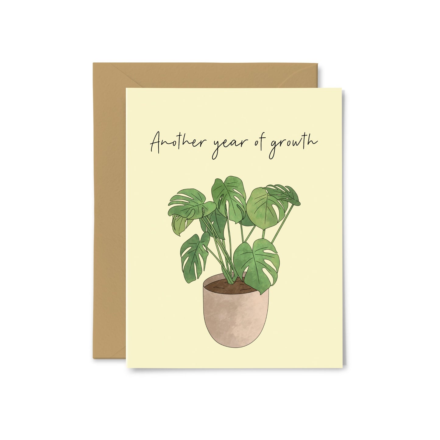 “Another Year of Growth” Monstera Greeting Card