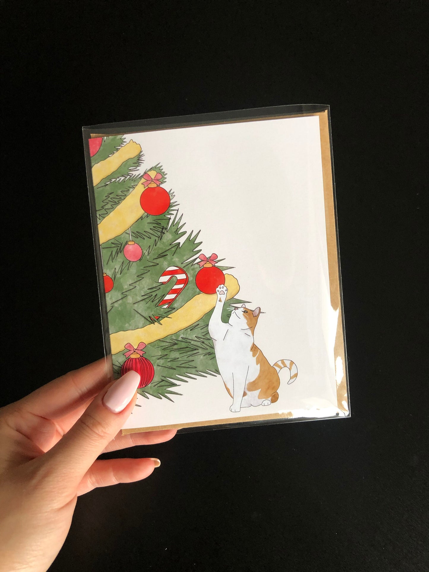 Cat Christmas Greeting Card