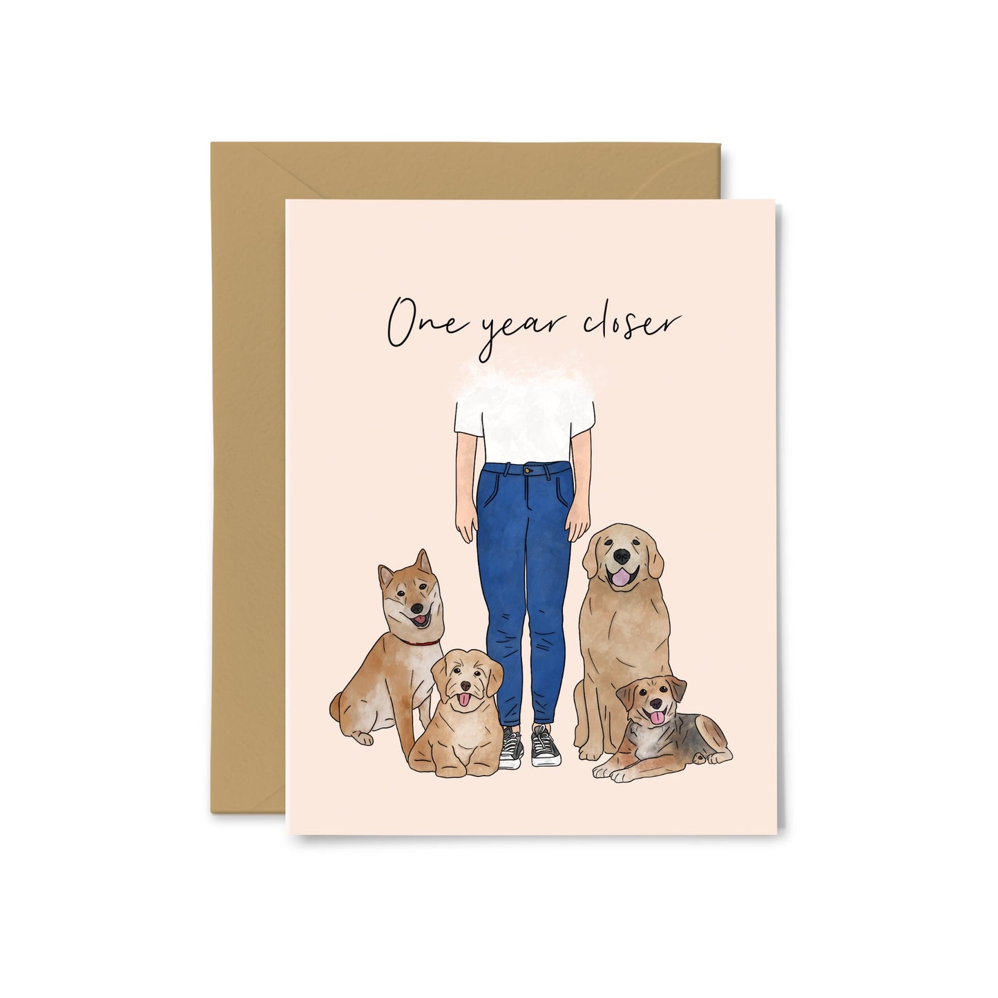 “One Year Closer” Crazy Dog Lady Greeting Card