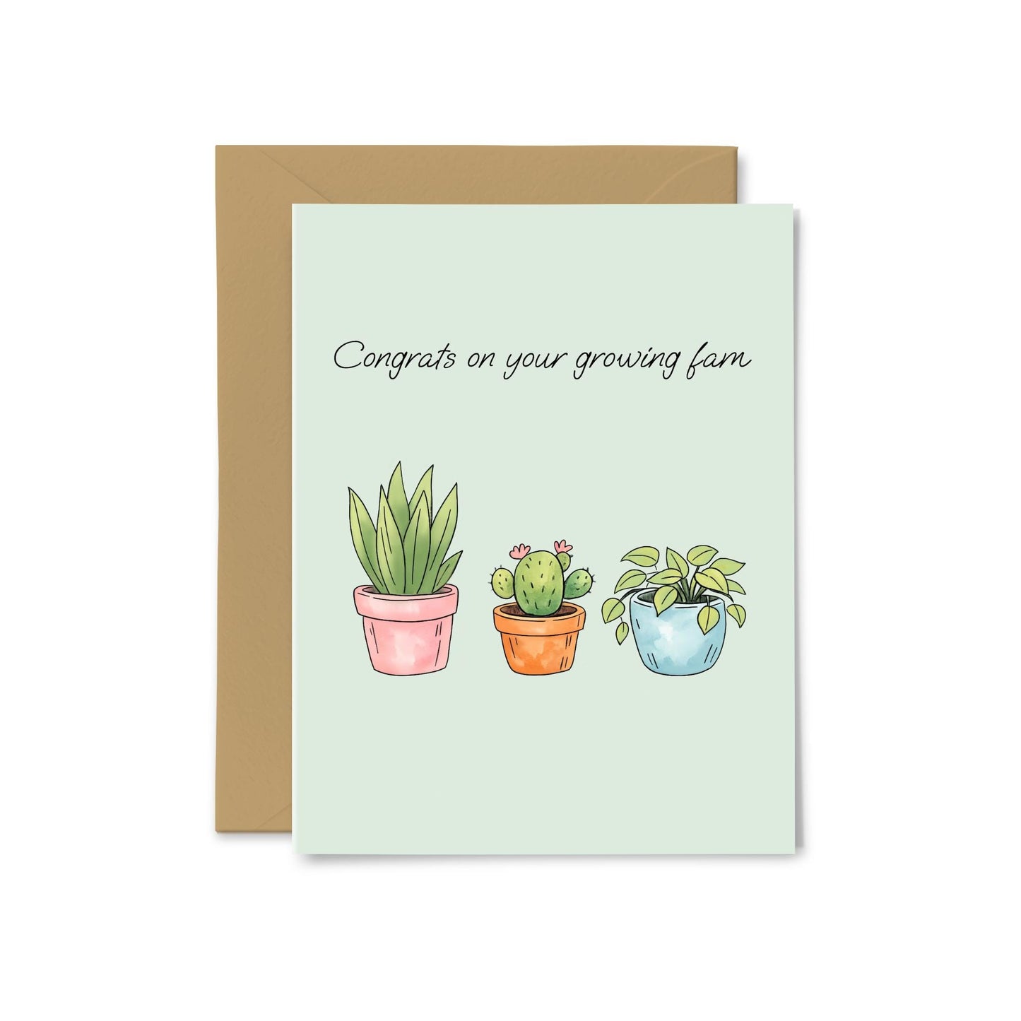 “Congratulations On Your Growing Family” Plants Greeting Card