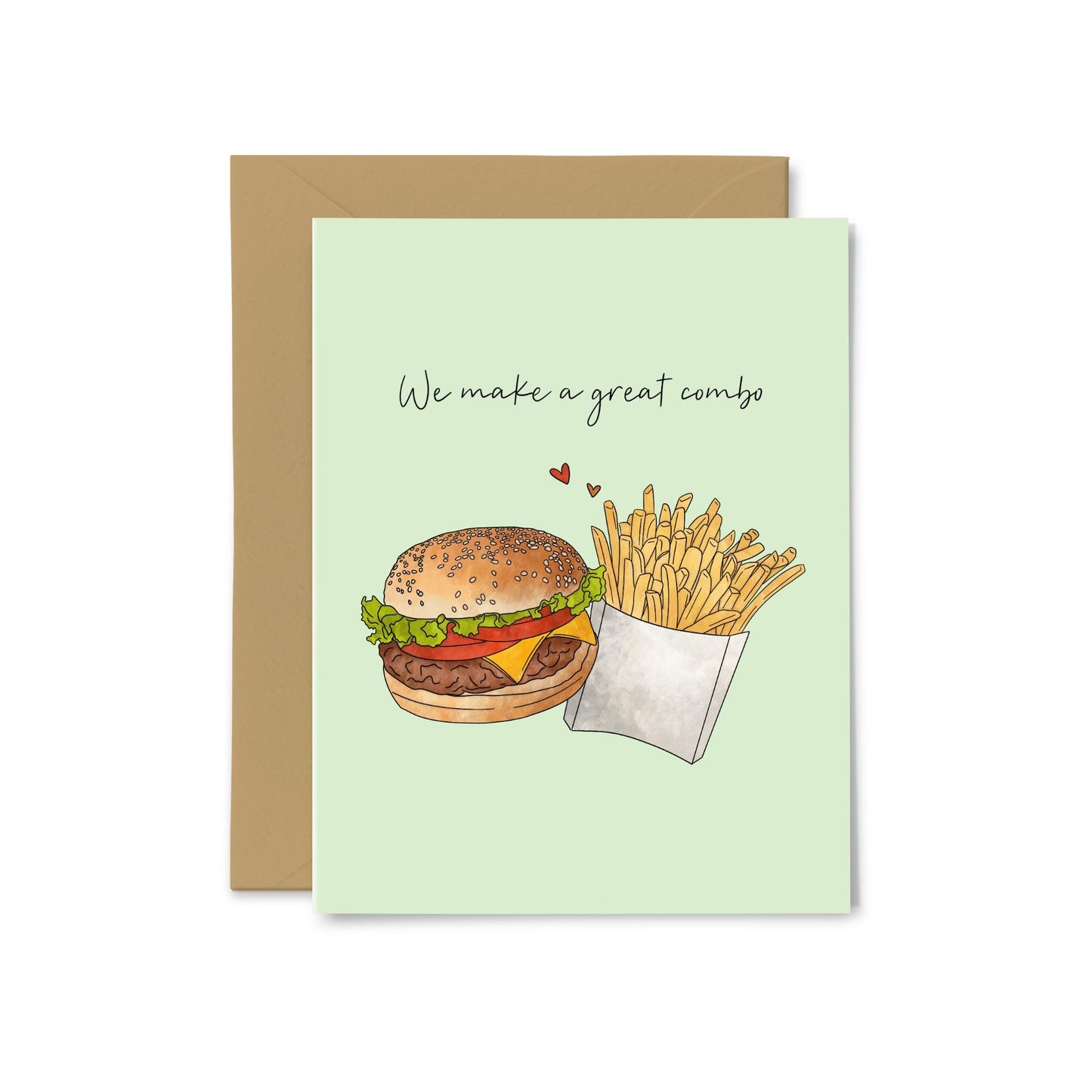 “We Make a Great Combo” Burger and Fries Greeting Card