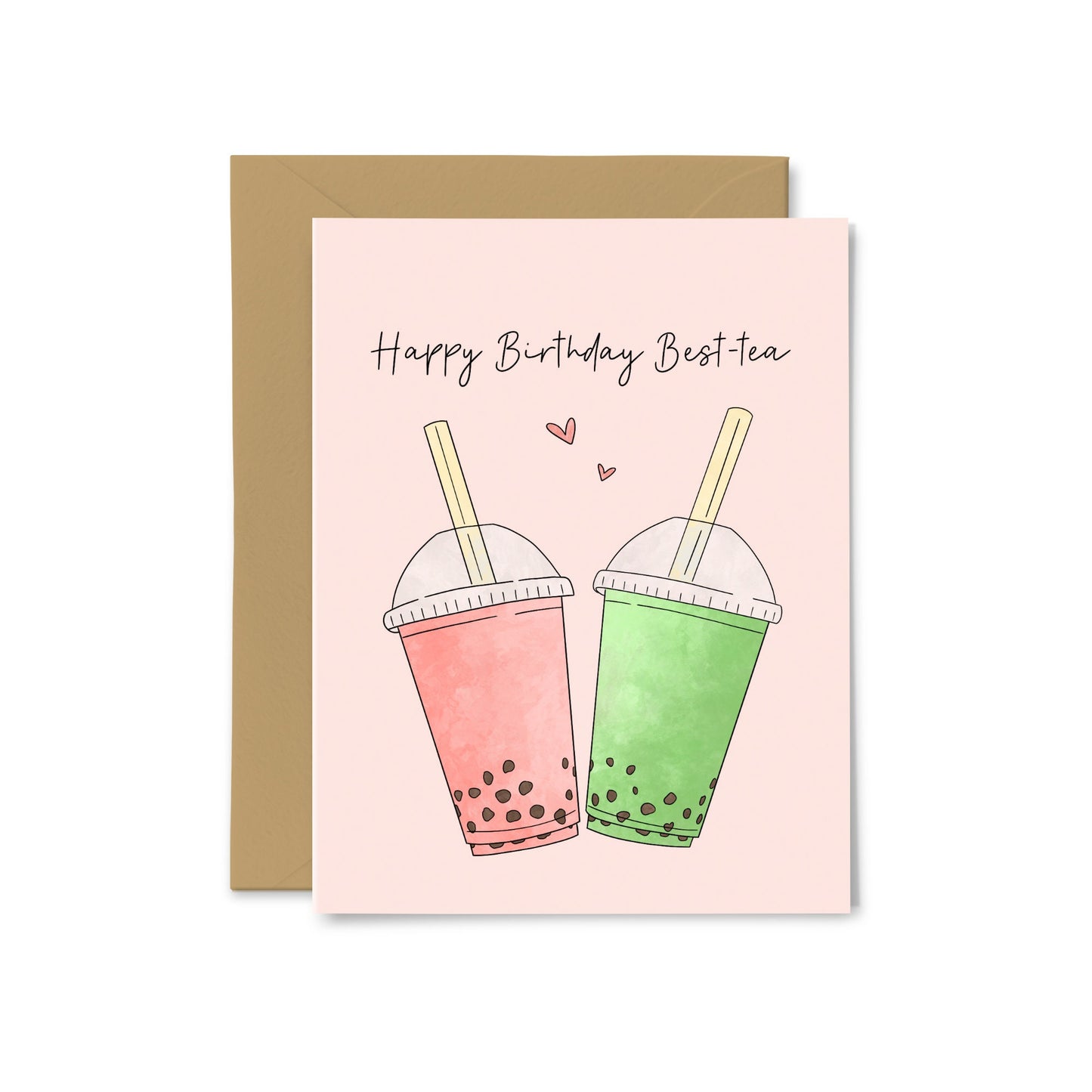 “Happy Birthday Best-Tea” Bubble Tea Greeting Card