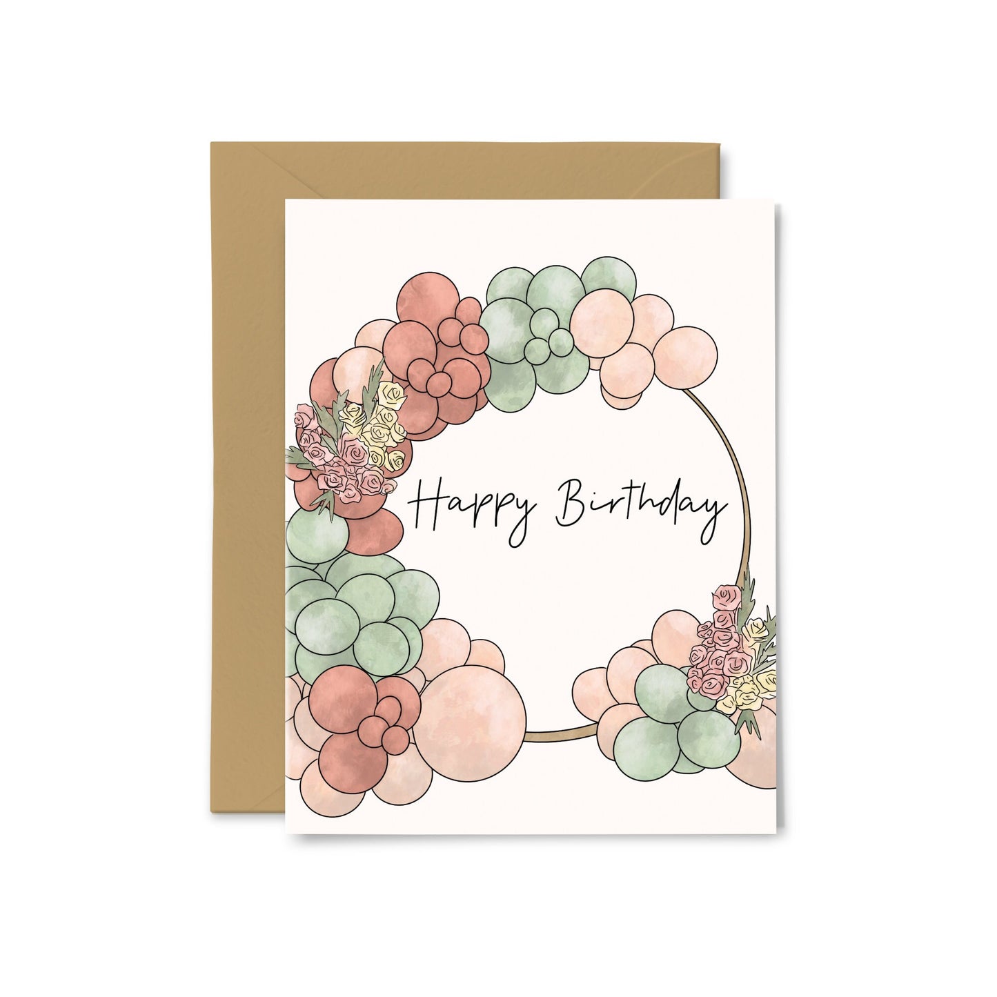 “Happy Birthday” Balloon Arch Greeting Card