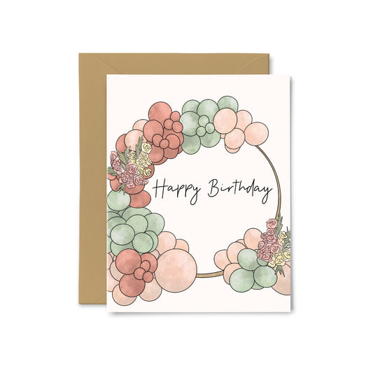 “Happy Birthday” Balloon Arch Greeting Card