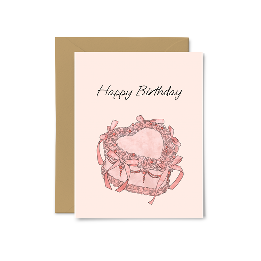“Happy Birthday” Vintage Cake Greeting Card