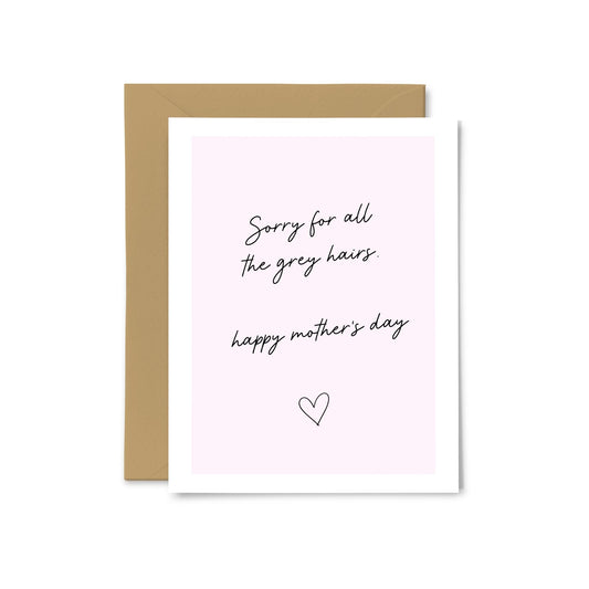 “Sorry For All The Grey Hairs, Happy Mother’s Day” Greeting Card