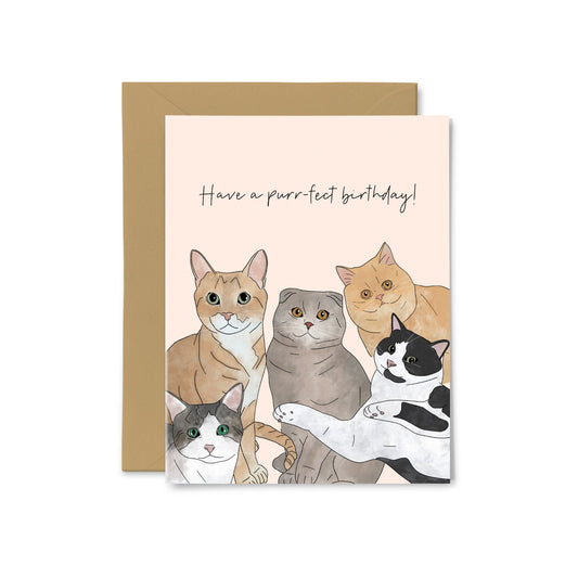 “Have a Purr-Fect Birthday” Cats Greeting Card