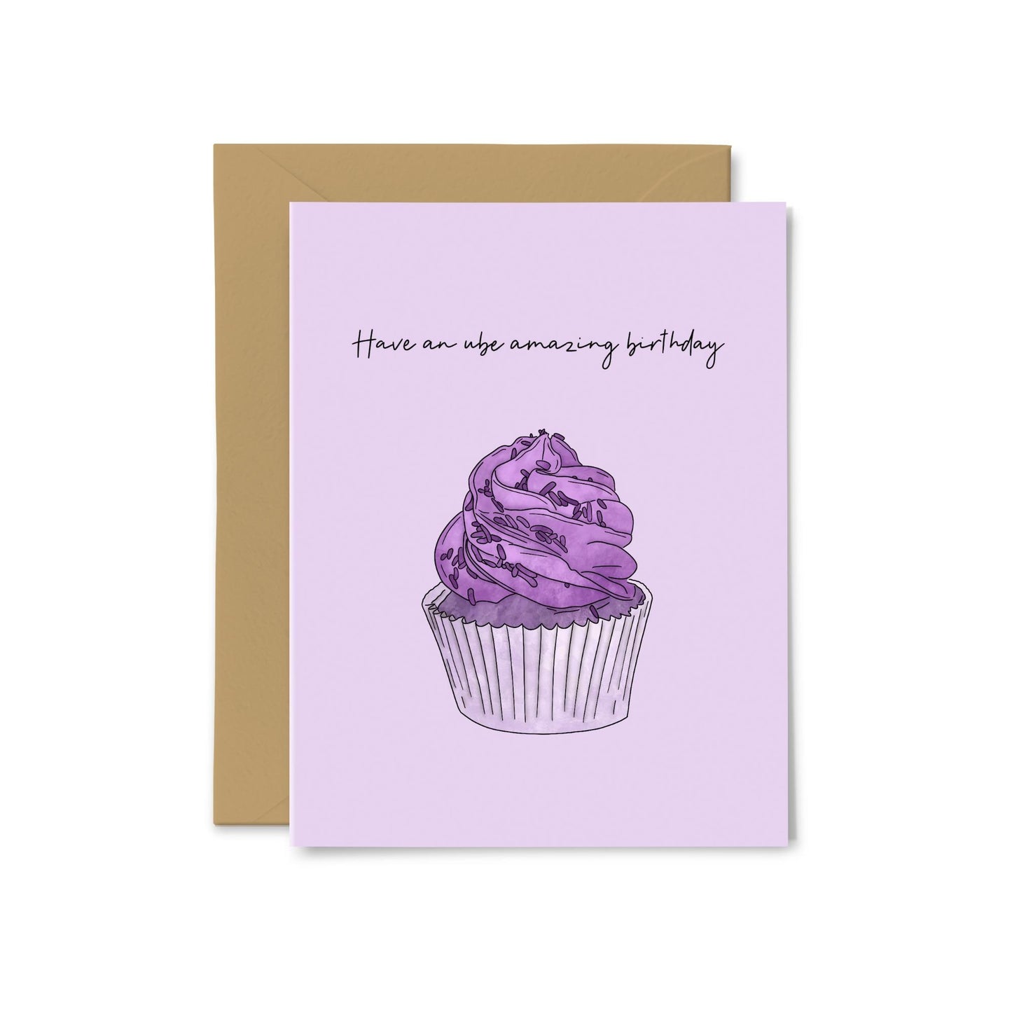 “Have an Ube Amazing Birthday” Ube Cupcake Greeting Card