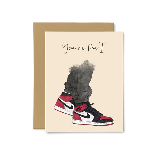 “You're the 1” Red Sneaker Greeting Card