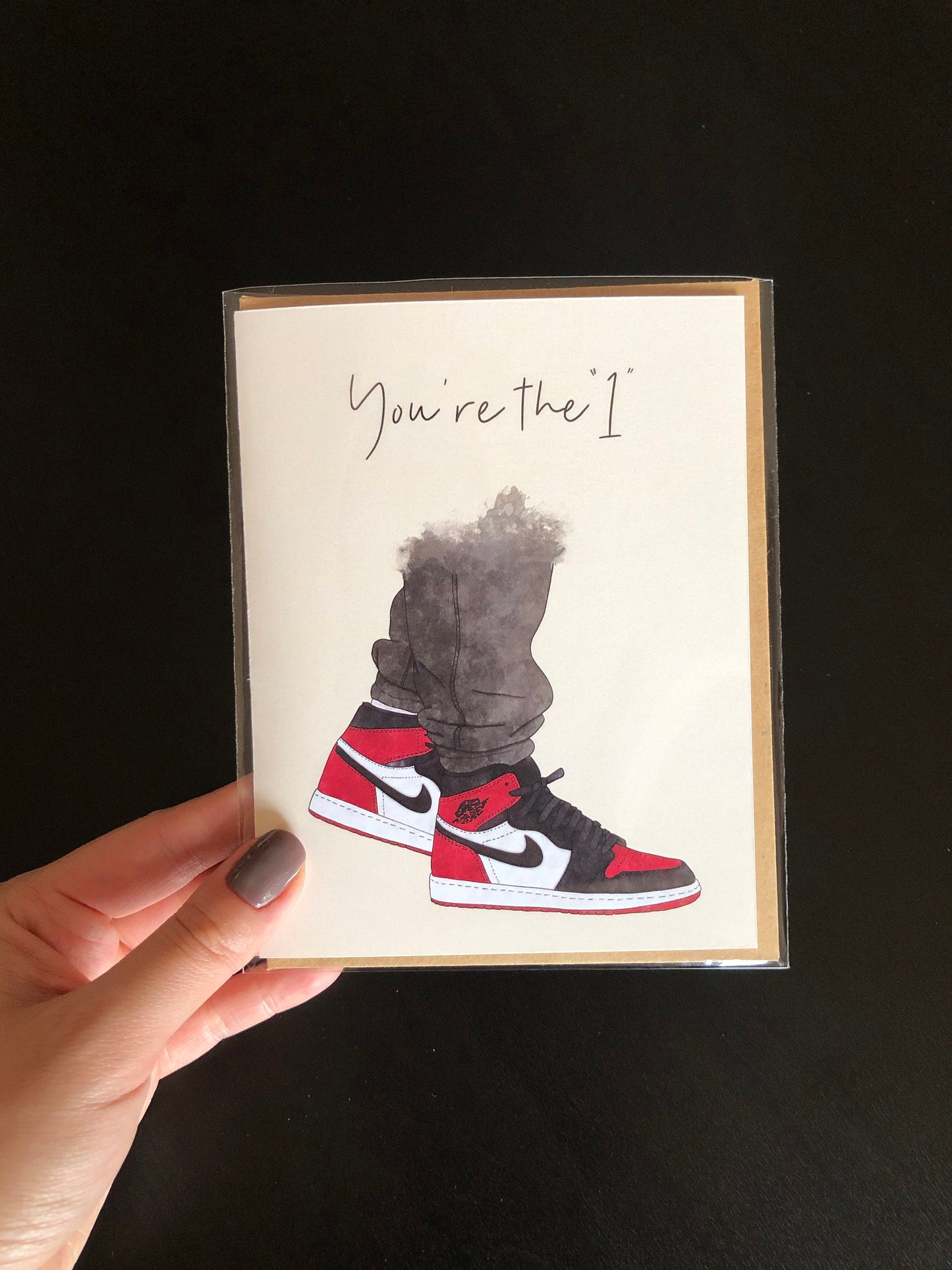 “You're the 1” Red Sneaker Greeting Card