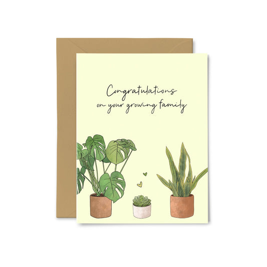 “Congratulations On Your Growing Family” Plants Greeting Card