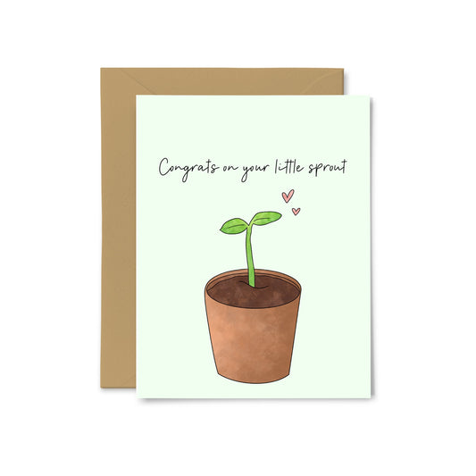 “Congrats on Your Little Sprout” Plant Greeting Card