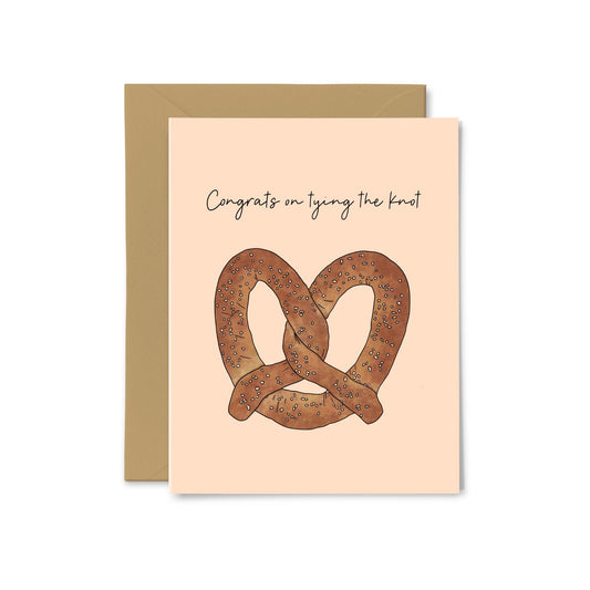 “Congrats on Tying the Knot” Pretzel Greeting Card